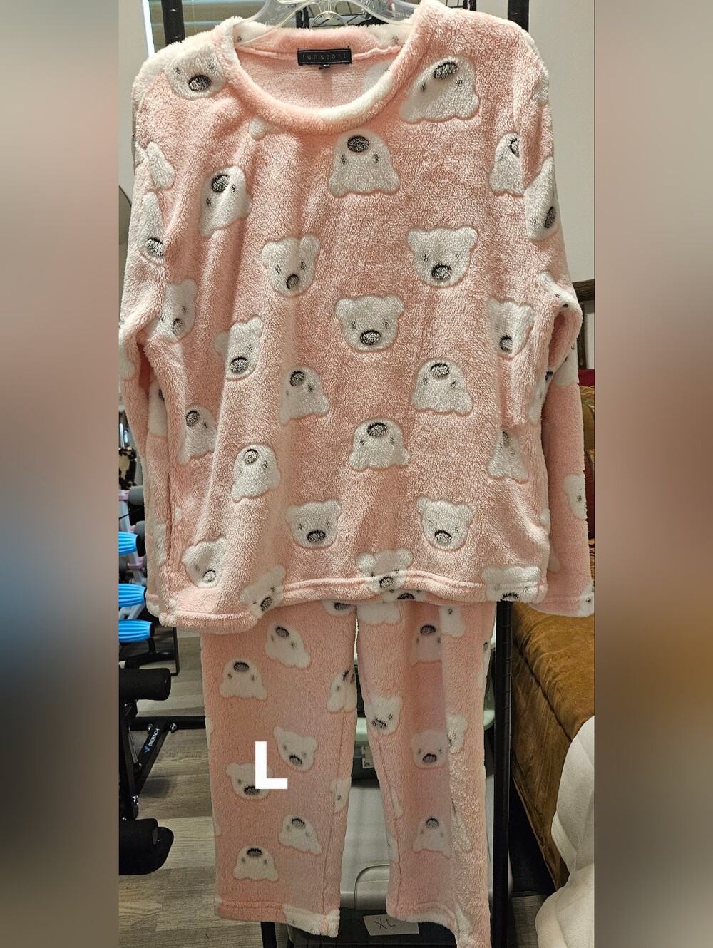 Cozy Pink Bear Plush Kids Pajama Set